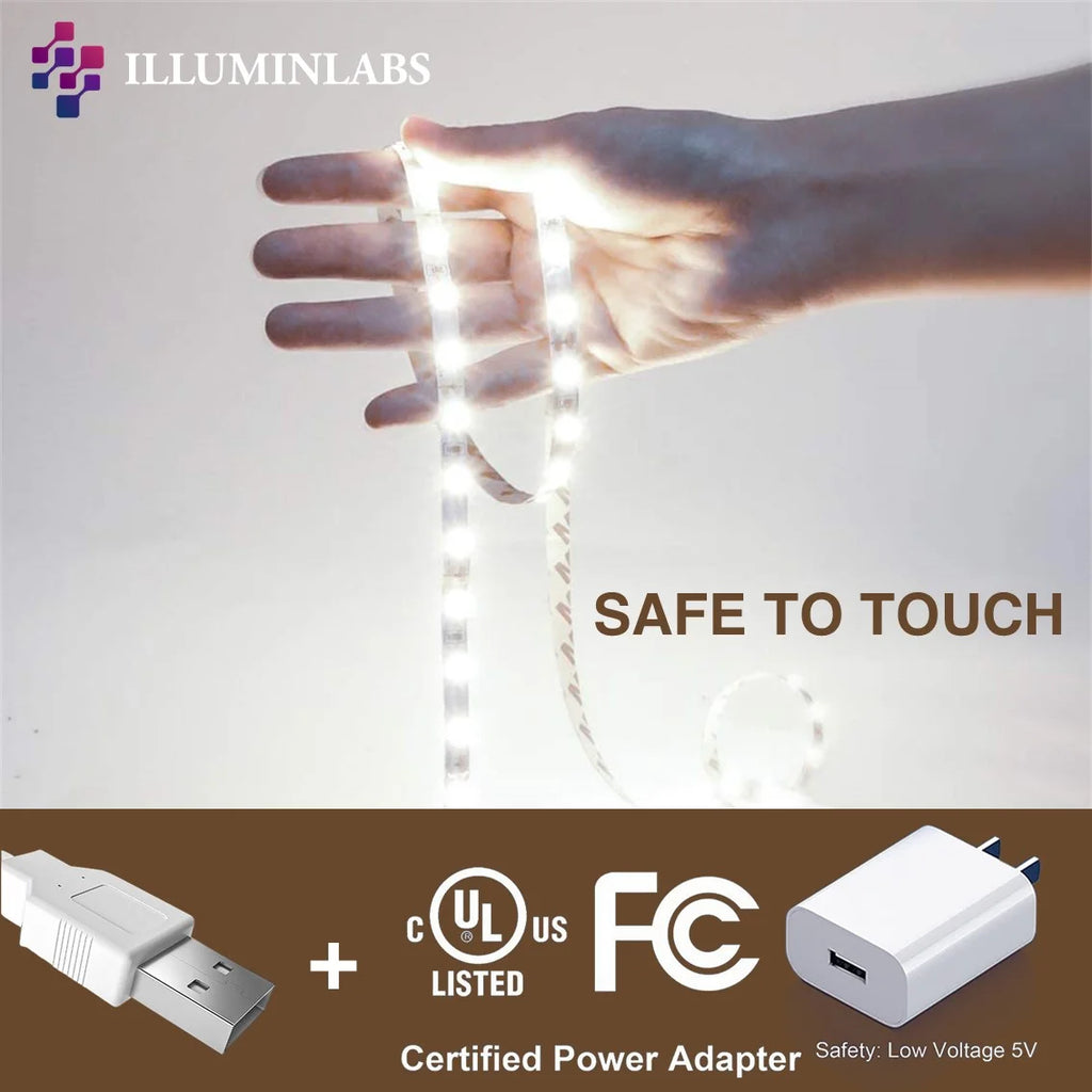under Cabinet Lights, LED Strip Lights with Remote Control, Dimmable for Closet, Shelf, TV Back, under Counter Lights for Kitchen, 26.3Ft,White